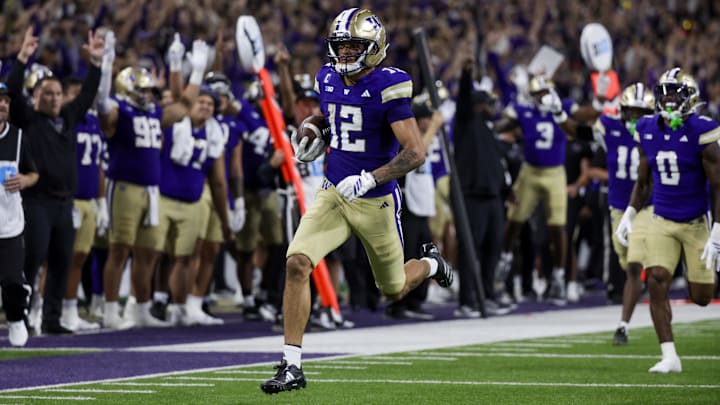 Denzel Boston heads for the end zone on his 78-yard punt return against UC Davis. Denzel Boston heads for the end zone on his 78-yard punt return against UC Davis.