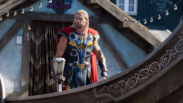 Chris Hemsworth as Thor in Marvel Studios' THOR: LOVE AND THUNDER. Photo by Jasin Boland. ©Marvel Studios 2022. All Rights Reserved.