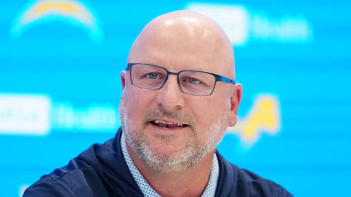 Apr 16, 2026; El Segundo, CA, USA; Los Angeles Chargers general manager Joe Hortiz speaks at press conference at The Bolt. Mandatory Credit: Kirby Lee-Imagn Images Apr 16, 2026; El Segundo, CA, USA; Los Angeles Chargers general manager Joe Hortiz speaks at press conference at The Bolt. Mandatory Credit: Kirby Lee-Imagn Images