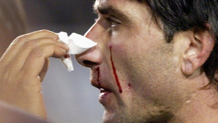 Abbondanzieri sangra luego del arañazo de Marcelo Gallardo