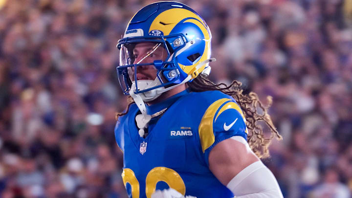 Jan 13, 2025; Glendale, AZ, USA; Los Angeles Rams wide receiver Jordan Whittington (88) against the Minnesota Vikings during an NFC wild card game at State Farm Stadium. Mandatory Credit: Mark J. Rebilas-Imagn Images Jan 13, 2025; Glendale, AZ, USA; Los Angeles Rams wide receiver Jordan Whittington (88) against the Minnesota Vikings during an NFC wild card game at State Farm Stadium. Mandatory Credit: Mark J. Rebilas-Imagn Images