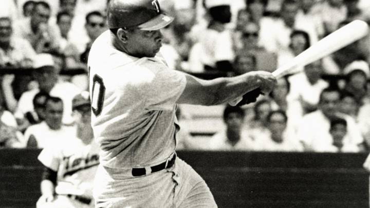 Jun 1965; Unknown Location, USA; FILE PHOTO; Minnesota Twins catcher Earl Battey (10) in action during the 1965 season. Mandatory Credit: Malcolm Emmons-Imagn Images