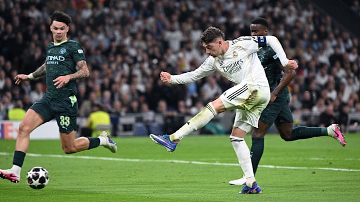 Valverde anotou hat-trick nos primeiros 90 minutos da decisão entre Real Madrid e Manchester City