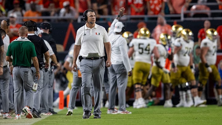Mario Cristobal, Aug. 31, Notre Dame at Miami