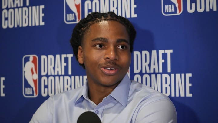May 14, 2025; Chicago, Il, USA; Collin Murray-Boyles talks to the media during the 2025 NBA Draft Combine at Marriott Marquis Chicago. Mandatory Credit: David Banks-Imagn Images May 14, 2025; Chicago, Il, USA; Collin Murray-Boyles talks to the media during the 2025 NBA Draft Combine at Marriott Marquis Chicago. Mandatory Credit: David Banks-Imagn Images