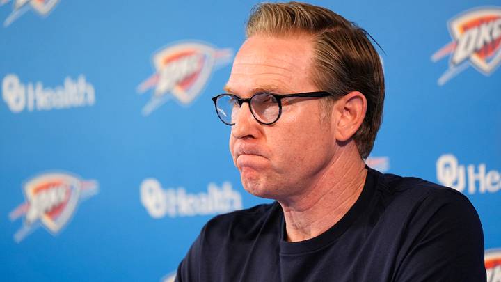 Sam Presti, Thunder General Manager, has his end-of-season media access, Monday, June 8, 2026.