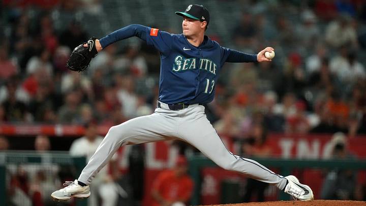Sep 14, 2026; Anaheim, California, USA; Seattle Mariners pitcher Kade Anderson (13) throws against the Los Angeles Angels at Angel Stadium. Mandatory Credit: Kirby Lee-Imagn Images Sep 14, 2026; Anaheim, California, USA; Seattle Mariners pitcher Kade Anderson (13) throws against the Los Angeles Angels at Angel Stadium. Mandatory Credit: Kirby Lee-Imagn Images