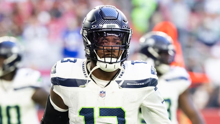 Dec 8, 2024; Glendale, Arizona, USA; Seattle Seahawks linebacker Ernest Jones IV (13) against the Arizona Cardinals at State Farm Stadium. Mandatory Credit: Mark J. Rebilas-Imagn Images