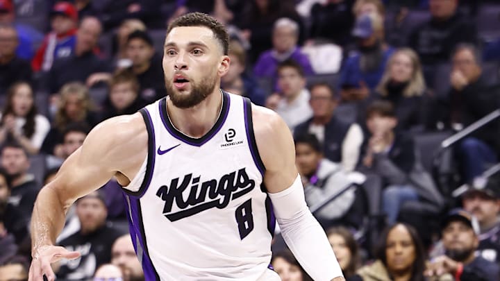 Nov 30, 2025; Sacramento, California, USA; Sacramento Kings guard Zach LaVine (8) controls the ball against the Memphis Grizzlies during the third quarter at Golden 1 Center. Mandatory Credit: Kelley L Cox-Imagn Images Nov 30, 2025; Sacramento, California, USA; Sacramento Kings guard Zach LaVine (8) controls the ball against the Memphis Grizzlies during the third quarter at Golden 1 Center. Mandatory Credit: Kelley L Cox-Imagn Images