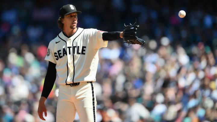 Jul 19, 2026; Seattle, Washington, USA; Seattle Mariners starting pitcher Logan Gilbert (36) pitches to the San Francisco Giants during the sixth inning at T-Mobile Park. Mandatory Credit: Steven Bisig-Imagn Images Jul 19, 2026; Seattle, Washington, USA; Seattle Mariners starting pitcher Logan Gilbert (36) pitches to the San Francisco Giants during the sixth inning at T-Mobile Park. Mandatory Credit: Steven Bisig-Imagn Images