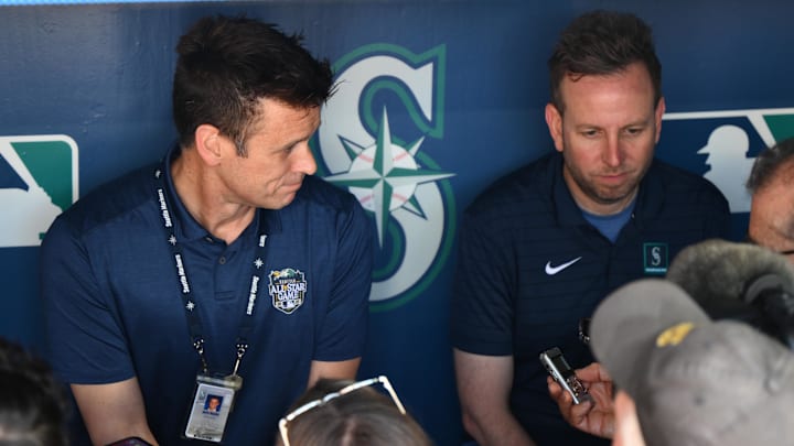 Aug 1, 2023; Seattle, Washington, USA; Seattle Mariners president of baseball operations Jerry