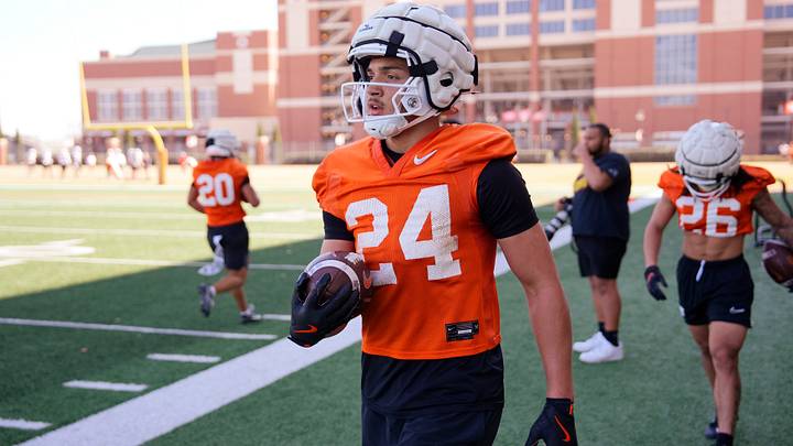 Oklahoma State running back Caleb Hawkins.
