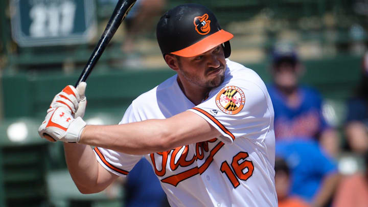 Baltimore Orioles' Trey Mancini is up to bat during Friday's spring training game against the Tampa Bay Rays in Sarasota. [HERALD-TRIBUNE STAFF PHOTO / DAN WAGNER]