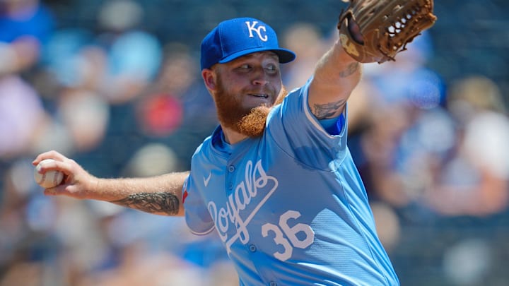 Kansas City Royals reliever Will Klein throws during a game against the Seattle Mariners on June 9 at Kauffman Stadium. Kansas City Royals reliever Will Klein throws during a game against the Seattle Mariners on June 9 at Kauffman Stadium.