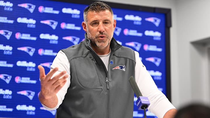 May 9, 2025; Foxborough, MA, USA; New England Patriots head coach Mike Vrabel speaks the to media during a press conference at Gillette Stadium. Mandatory Credit: Eric Canha-Imagn Images May 9, 2025; Foxborough, MA, USA; New England Patriots head coach Mike Vrabel speaks the to media during a press conference at Gillette Stadium. Mandatory Credit: Eric Canha-Imagn Images