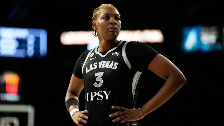 Jun 21, 2026; Las Vegas, Nevada, USA; Las Vegas Aces forward NaLyssa Smith (3) during the fourth quarter of a WNBA basketball game against the Golden State Valkyries at Michelob Ultra Arena. Mandatory Credit: Lucas Peltier-Imagn Images Jun 21, 2026; Las Vegas, Nevada, USA; Las Vegas Aces forward NaLyssa Smith (3) during the fourth quarter of a WNBA basketball game against the Golden State Valkyries at Michelob Ultra Arena. Mandatory Credit: Lucas Peltier-Imagn Images