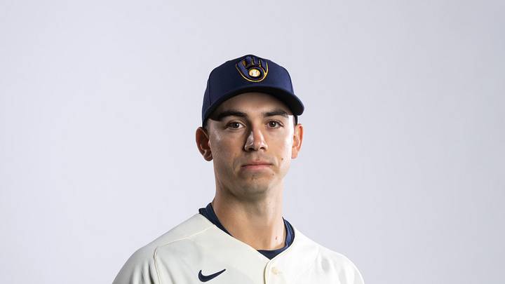 Feb 20, 2026; Phoenix, AZ, USA; Milwaukee Brewers pitcher Robert Gasser poses for a portrait during photo day at American Family Fields of Phoenix. Mandatory Credit: Mark J. Rebilas-Imagn Images