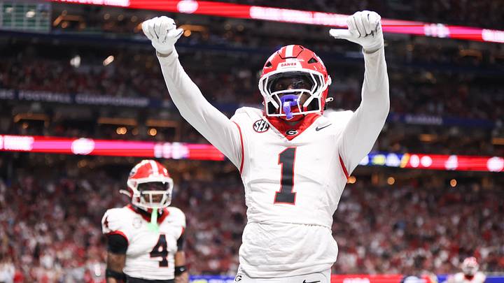 Georgia Bulldogs defensive back Ellis Robinson IV celebrates after an incomplete pass in the endzone during the 2025 SEC Championship game Georgia Bulldogs defensive back Ellis Robinson IV celebrates after an incomplete pass in the endzone during the 2025 SEC Championship game