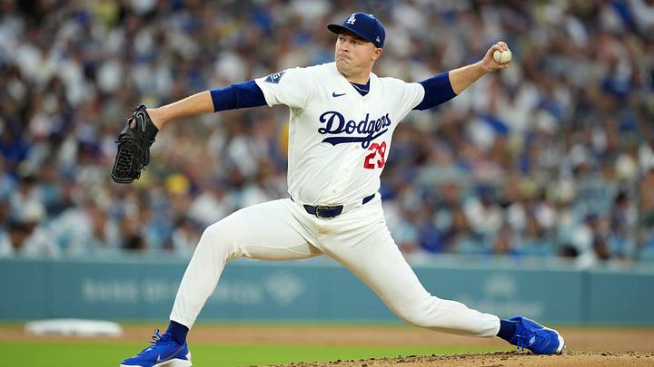 Aug 10, 2026; Los Angeles, California, USA; Los Angeles Dodgers pitcher Tarik Skubal (29) throws against the Kansas City Royals in the second inning at Dodger Stadium. Mandatory Credit: Kirby Lee-Imagn Images Aug 10, 2026; Los Angeles, California, USA; Los Angeles Dodgers pitcher Tarik Skubal (29) throws against the Kansas City Royals in the second inning at Dodger Stadium. Mandatory Credit: Kirby Lee-Imagn Images