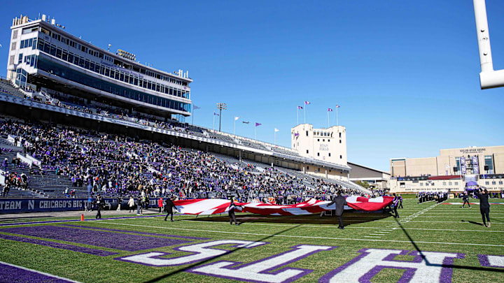 Nov 18, 2023; Evanston, Illinois, USA; A general view of Ryan Field before a game between Purdue and Northwestern. Mandatory Credit: Jamie Sabau-Imagn Images Nov 18, 2023; Evanston, Illinois, USA; A general view of Ryan Field before a game between Purdue and Northwestern. Mandatory Credit: Jamie Sabau-Imagn Images