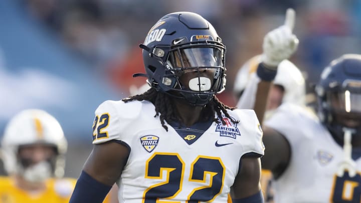 Toledo Rockets safety Emmanuel McNeil-Warren against the Wyoming Cowboys in the Arizona Bowl at Arizona Stadium. 