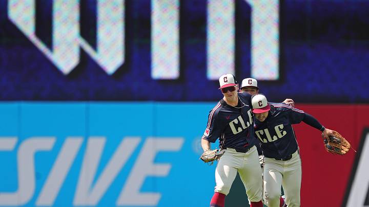 Cleveland outfielders Will Brennan (left) and Steven Kwan celebrate after beating the Seattle Mariners, Thursday, June 20, 2024, in Cleveland. Cleveland outfielders Will Brennan (left) and Steven Kwan celebrate after beating the Seattle Mariners, Thursday, June 20, 2024, in Cleveland.