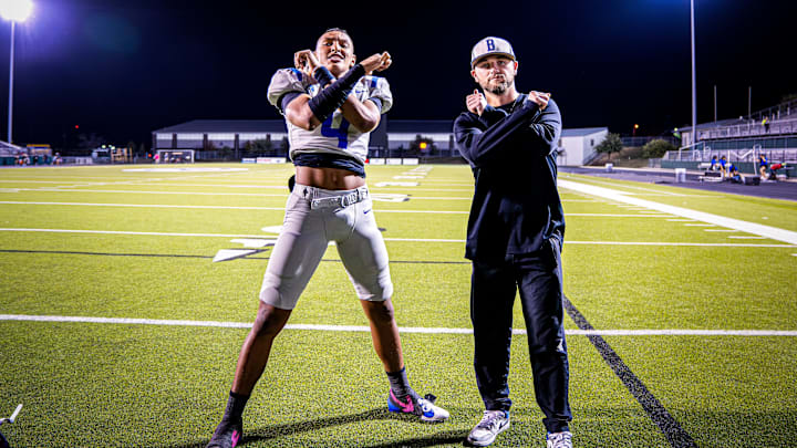 Jerry Outhouse Jr. and coach Garrett Kenny. Jerry Outhouse Jr. and coach Garrett Kenny.