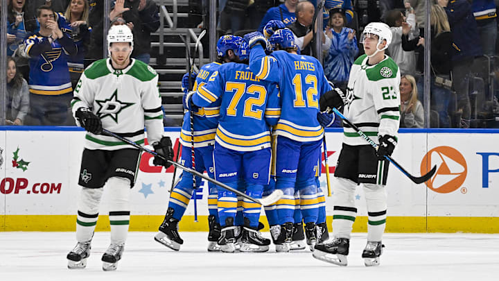 Dec 16, 2023; St. Louis, Missouri, USA;  St. Louis Blues left wing Brandon Saad (20) is