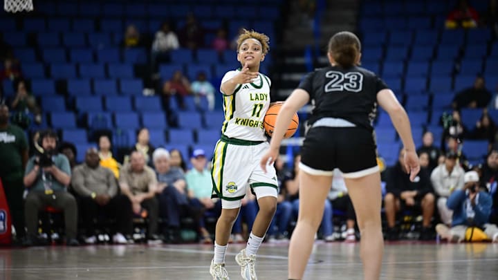 Ontario Christian's Kaleena Smith sets up the offense against Sierra Canyon in the CIF Southern Section Open Division final.