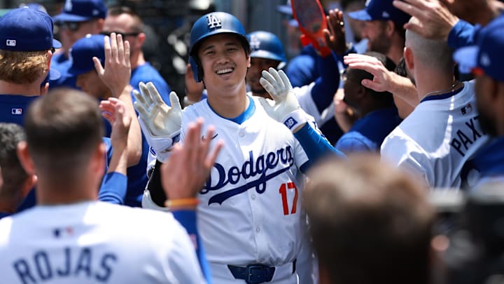 May 5, 2024; Los Angeles, California, USA;  Los Angeles Dodgers designated hitter Shohei Ohtani (17)
