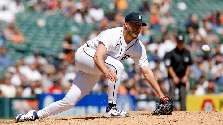 Jun 27, 2026; Detroit, Michigan, USA; Detroit Tigers pitcher Will Vest (19) watches a ball hit by Houston Astros catcher Christian Vazquez (not pictured) go past for a single in the eighth inning against the Houston Astros at Comerica Park. Mandatory Credit: Rick Osentoski-Imagn Images Jun 27, 2026; Detroit, Michigan, USA; Detroit Tigers pitcher Will Vest (19) watches a ball hit by Houston Astros catcher Christian Vazquez (not pictured) go past for a single in the eighth inning against the Houston Astros at Comerica Park. Mandatory Credit: Rick Osentoski-Imagn Images