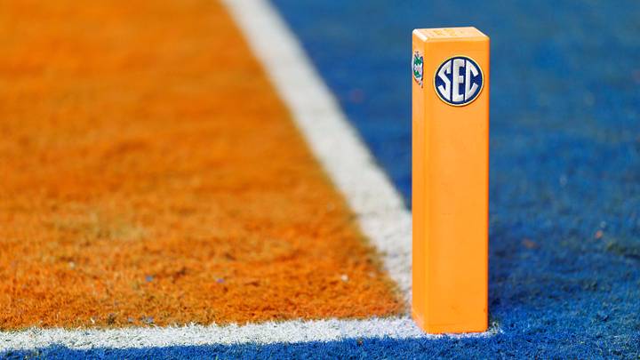 Sep 5, 2026; Gainesville, Florida, USA; A general view of a pylon with a Florida Gators logo and a SEC logo on the field in the end zone during a game between the Florida Gators and Florida Atlantic Owls at Ben Hill Griffin Stadium. Mandatory Credit: Matt Pendleton-Imagn Images Sep 5, 2026; Gainesville, Florida, USA; A general view of a pylon with a Florida Gators logo and a SEC logo on the field in the end zone during a game between the Florida Gators and Florida Atlantic Owls at Ben Hill Griffin Stadium. Mandatory Credit: Matt Pendleton-Imagn Images