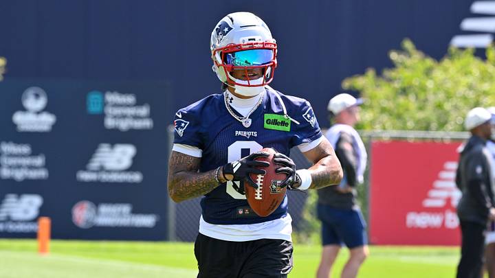 Jul 25, 2026; Foxborough, MA, USA; New England Patriots cornerback Christian Gonzalez (0) works out at training camp at Gillette Stadium. Mandatory Credit: Eric Canha-Imagn Images Jul 25, 2026; Foxborough, MA, USA; New England Patriots cornerback Christian Gonzalez (0) works out at training camp at Gillette Stadium. Mandatory Credit: Eric Canha-Imagn Images