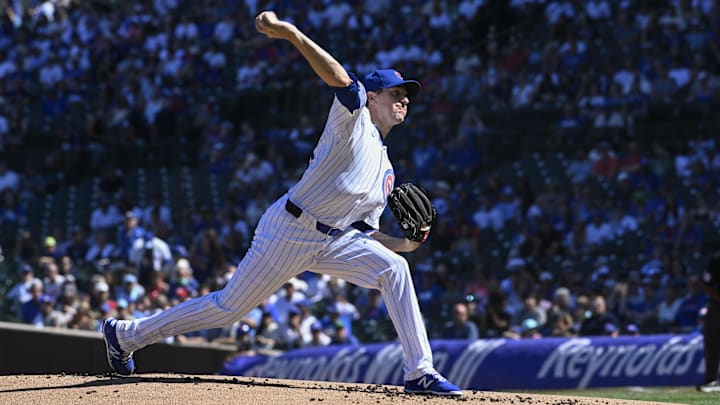Chicago Cubs pitcher Kyle Hendricks throws during a game against the Washington Nationals on Sept. 21 at Wrigley Field.