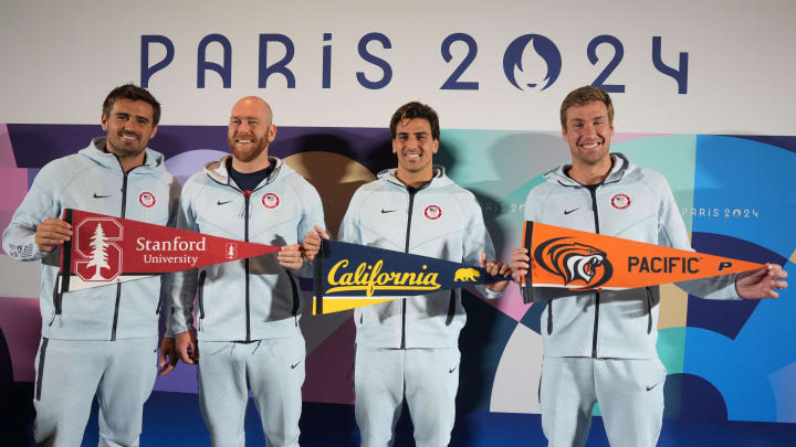 Luca Cupido, second from right, with his USA teammates Luca Cupido, second from right, with his USA teammates