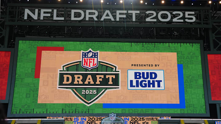 A general overall view of the 2025 NFL Draft stage at Lambeau Field. 
