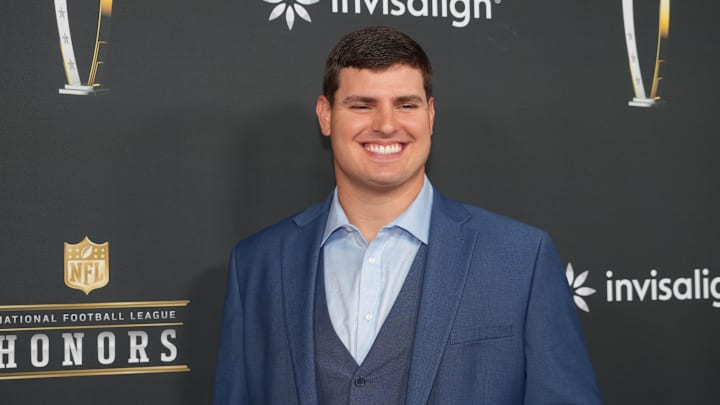 Feb 6, 2025; New Orleans, LA, USA;  Trey Hendrickson on the red carpet before Super Bowl LIX NFL Honors at Saenger Theatre. Mandatory Credit: Kirby Lee-Imagn Images