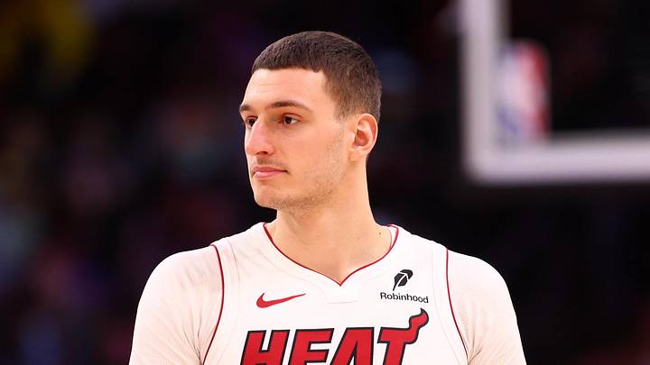 Jan 25, 2026; Phoenix, Arizona, USA; Miami Heat forward Nikola Jovic (5) against the Phoenix Suns at Mortgage Matchup Center. Mandatory Credit: Mark J. Rebilas-Imagn Images Jan 25, 2026; Phoenix, Arizona, USA; Miami Heat forward Nikola Jovic (5) against the Phoenix Suns at Mortgage Matchup Center. Mandatory Credit: Mark J. Rebilas-Imagn Images