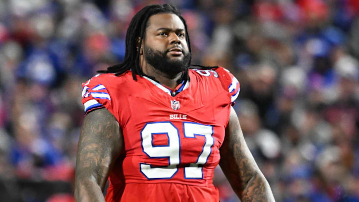 Oct 15, 2023; Orchard Park, New York, USA; Buffalo Bills defensive tackle Jordan Phillips (97)