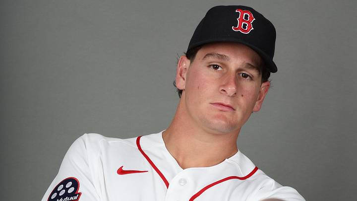 Feb 17, 2026; Lee County, FL, USA; Boston Red Sox right fielder Roman Anthony (19) poses for a photo during media day at JetBlue Park. Mandatory Credit: Kim Klement Neitzel-Imagn Images