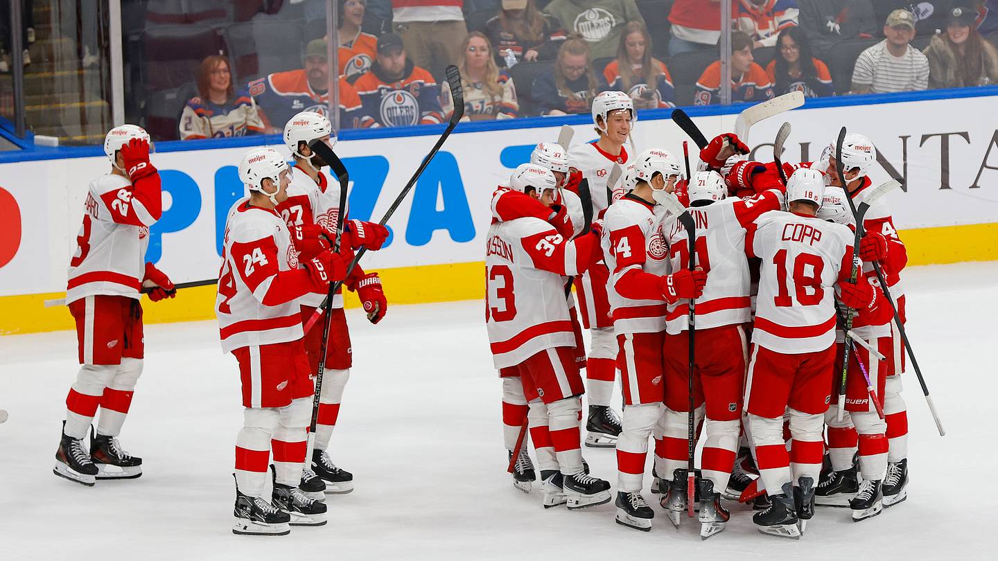 Red Wings Rally Three Times, Postava Earns First NHL Win in Shootout Victory over Oilers