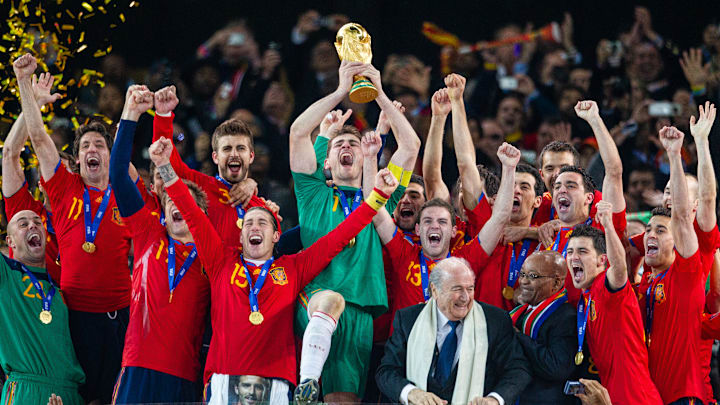España tras ganar el Mundial 2010