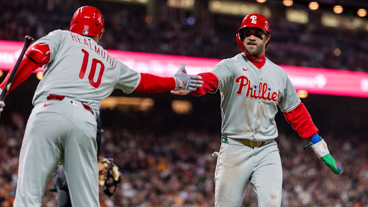 Bryce Harper and the Phillies are road favorites in San Francisco.