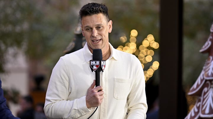 Seattle Mariners president of baseball operations Jerry Dipoto speaks during MLB winter meetings on Dec. 9 in Dallas.