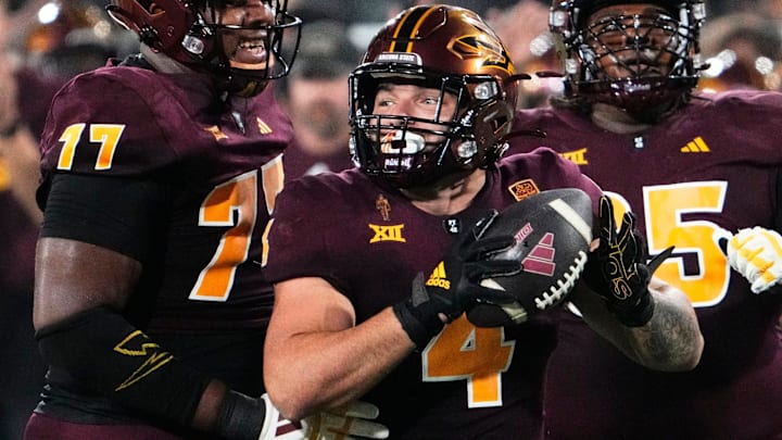 Arizona State running back Cam Skattebo (4) will be the focal point of the Sun Devils' offense on Saturday. Arizona State running back Cam Skattebo (4) will be the focal point of the Sun Devils' offense on Saturday.
