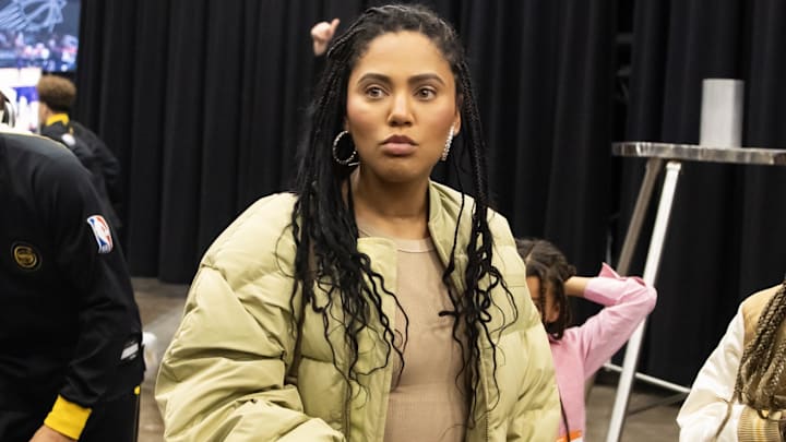 Ayesha Curry prior to the Golden State Warriors game against the Phoenix Suns at Footprint Center.