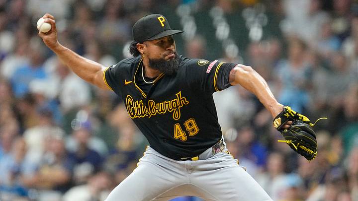 Aug 4, 2026; Milwaukee, Wisconsin, USA; Pittsburgh Pirates relief pitcher Yohan Ramirez (49) delivers a pitch against the Milwaukee Brewers in the seventh inning at American Family Field. Mandatory Credit: Michael McLoone-Imagn Images Aug 4, 2026; Milwaukee, Wisconsin, USA; Pittsburgh Pirates relief pitcher Yohan Ramirez (49) delivers a pitch against the Milwaukee Brewers in the seventh inning at American Family Field. Mandatory Credit: Michael McLoone-Imagn Images