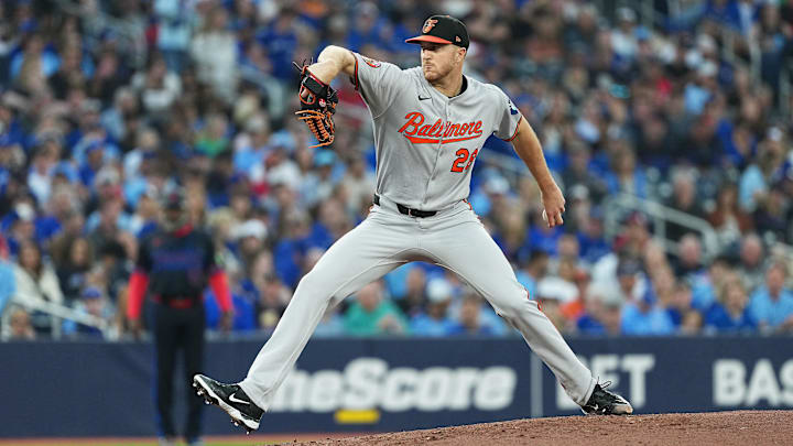 Sep 12, 2025; Toronto, Ontario, CAN; Baltimore Orioles starting pitcher Trevor Rogers (28) throws a pitch against the Toronto Blue Jays during the first inning at Rogers Centre. Mandatory Credit: Nick Turchiaro-Imagn Images Sep 12, 2025; Toronto, Ontario, CAN; Baltimore Orioles starting pitcher Trevor Rogers (28) throws a pitch against the Toronto Blue Jays during the first inning at Rogers Centre. Mandatory Credit: Nick Turchiaro-Imagn Images