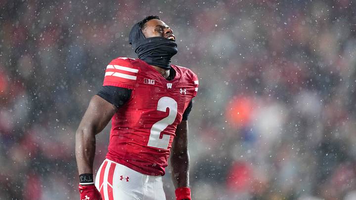 Nov 8, 2025; Madison, Wisconsin, USA;  Wisconsin Badgers cornerback Ricardo Hallman (2) during the game against the Washington Huskies at Camp Randall Stadium. Mandatory Credit: Jeff Hanisch-Imagn Images