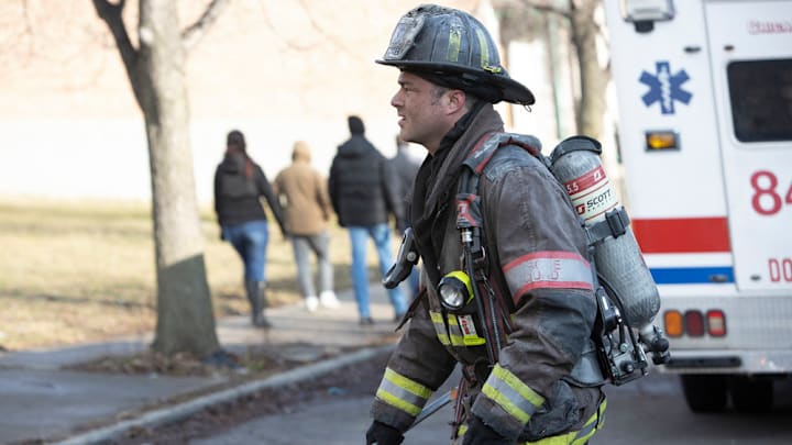 CHICAGO FIRE -- "Off The Grid" Episode 815 -- Pictured: Taylor Kinney as Kelly Severide -- (Photo by: Adrian Burrows/NBC)